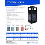 Commercial Zone 720545K StoneTec 42 Gallon Square Gray Decorative Trash Can with Riverstone Panels and Ashtray Dome Lid