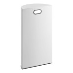 Lancaster Table & Seating 9 Gallon White Powder-Coated Metal Half Round Decorative Trash Can with Side Opening