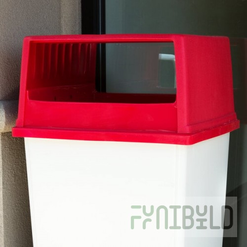 Rubbermaid® FG256V00RED Glutton Red Square Hooded Top Lid Without Doors for FG256B00 Trash Can