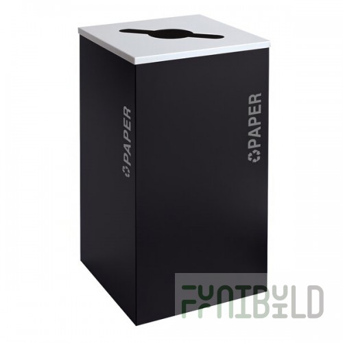 Ex-Cell Kaiser RC-KDSQ-P BT-PBG Black Tie Kaleidoscope Pebble Black Gloss Square 24 Gallon Paper Receptacle