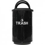 Ex-Cell Kaiser Arena 51 Series ARENA-51 R SS/RBL 51 Gallon Stainless Steel Customizable Outdoor Recycling Receptacle with Dome Top