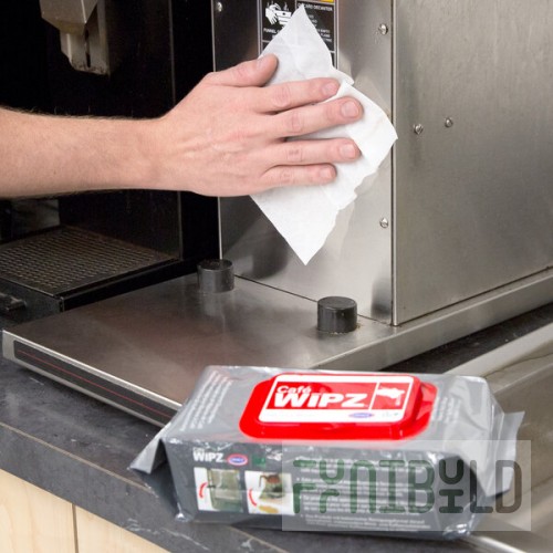 Urnex Cafe Wipz 19-WIPZ12-100 100-Count Coffee Equipment Cleaning Wipes - 12/Case