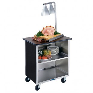 Lakeside 626B Black Laminate 3 Shelf Stainless Steel Utility Cart - 18 3/4