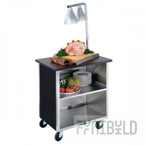 Lakeside 626B Black Laminate 3 Shelf Stainless Steel Utility Cart - 18 3/4