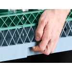 Noble Warewashing 36-Compartment Gray Full-Size Glass Rack with 1 Green Extender Noble Warewashing 36-Compartment Gray Full-Size Glass Rack with 1 Green Extender