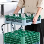 Noble Warewashing 36-Compartment Gray Full-Size Glass Rack with 1 Green Extender Noble Warewashing 36-Compartment Gray Full-Size Glass Rack with 1 Green Extender