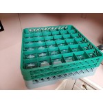 Noble Warewashing 36-Compartment Gray Full-Size Glass Rack with 1 Green Extender Noble Warewashing 36-Compartment Gray Full-Size Glass Rack with 1 Green Extender