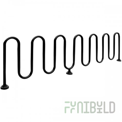 Paris Furnishings Heavy-Duty 13 Loop Powder Coated Surface Mount M Style Bike Rack