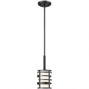 SATCO/NUVO Lansing 1-Light Mini Pendant Light with Etched Opal Glass and Midnight Bronze Finish - 120V, 100W SATCO/NUVO Lansing 1-Light Mini Pendant Light with Etched Opal Glass and Midnight Bronze Finish - 120V, 100W
