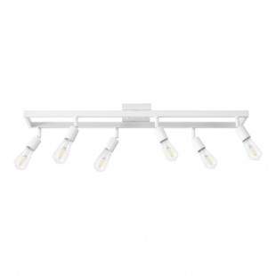 Globe 6-Light Farmhouse Matte White Track Light - 120V, 60W