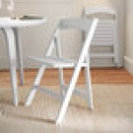 Flash Furniture Holden White Wood Folding Chair with Slatted Seat Flash Furniture Holden White Wood Folding Chair with Slatted Seat