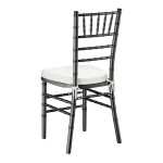 Lancaster Table & Seating Black Wood Chiavari Chair with Ivory Cushion Lancaster Table & Seating Black Wood Chiavari Chair with Ivory Cushion