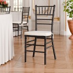 Lancaster Table & Seating Black Wood Chiavari Chair with Ivory Cushion Lancaster Table & Seating Black Wood Chiavari Chair with Ivory Cushion