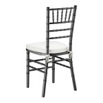Lancaster Table & Seating Black Wood Chiavari Chair with Ivory Cushion Lancaster Table & Seating Black Wood Chiavari Chair with Ivory Cushion