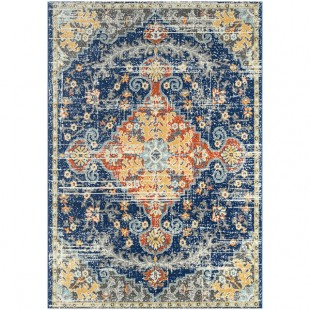 Abani Casa Collection 4' x 6' Multicolor Traditional Distressed Floral Area Rug