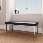 Lesro Newport Patriot Plus Black Vinyl 2-Seat Bench with Silver Powder-Coated Steel Legs