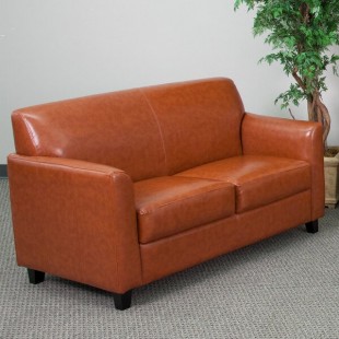Flash Furniture BT-827-2-CG-GG Hercules Diplomat Cognac Leather Loveseat with Wooden Feet Flash Furniture BT-827-2-CG-GG Hercules Diplomat Cognac Leather Loveseat with Wooden Feet