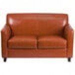 Flash Furniture BT-827-2-CG-GG Hercules Diplomat Cognac Leather Loveseat with Wooden Feet