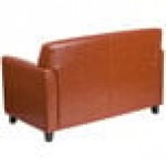 Flash Furniture BT-827-2-CG-GG Hercules Diplomat Cognac Leather Loveseat with Wooden Feet