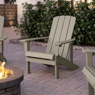 Lancaster Table & Seating Gray Modern Back High Impact Polystyrene Adirondack Chair Lancaster Table & Seating Gray Modern Back High Impact Polystyrene Adirondack Chair