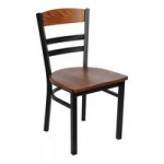 BFM Seating Barrick Sand Black Steel Side Chair with Autumn Ash Wood Back Panel and American Beauty Red Vinyl Seat BFM Seating Barrick Sand Black Steel Side Chair with Autumn Ash Wood Back Panel and American Beauty Red Vinyl Seat
