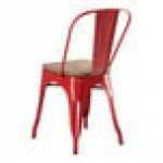 Lancaster Table & Seating Alloy Ruby Red Indoor Cafe Chair with Gray Wood Seat Lancaster Table & Seating Alloy Ruby Red Indoor Cafe Chair with Gray Wood Seat