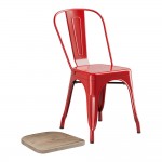 Lancaster Table & Seating Alloy Ruby Red Indoor Cafe Chair with Gray Wood Seat Lancaster Table & Seating Alloy Ruby Red Indoor Cafe Chair with Gray Wood Seat