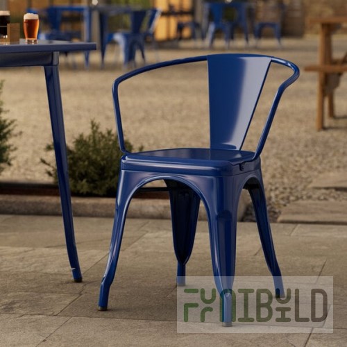 Lancaster Table & Seating Alloy Sapphire Outdoor Arm Chair