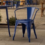 Lancaster Table & Seating Alloy Sapphire Outdoor Arm Chair