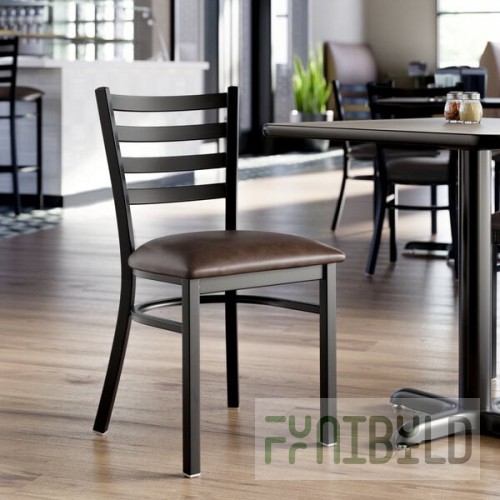 Lancaster Table & Seating Black Finish Ladder Back Chair with 2 1/2