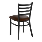 Lancaster Table & Seating Black Finish Ladder Back Chair with 2 1/2 Lancaster Table & Seating Black Finish Ladder Back Chair with 2 1/2