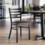 Lancaster Table & Seating Black Finish Ladder Back Chair with 2 1/2 Lancaster Table & Seating Black Finish Ladder Back Chair with 2 1/2