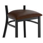 Lancaster Table & Seating Black Finish Ladder Back Chair with 2 1/2 Lancaster Table & Seating Black Finish Ladder Back Chair with 2 1/2