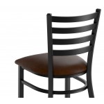 Lancaster Table & Seating Black Finish Ladder Back Chair with 2 1/2 Lancaster Table & Seating Black Finish Ladder Back Chair with 2 1/2