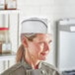 Choice Adjustable Black Stripe Disposable Overseas Cap - 100/Pack Choice Adjustable Black Stripe Disposable Overseas Cap - 100/Pack