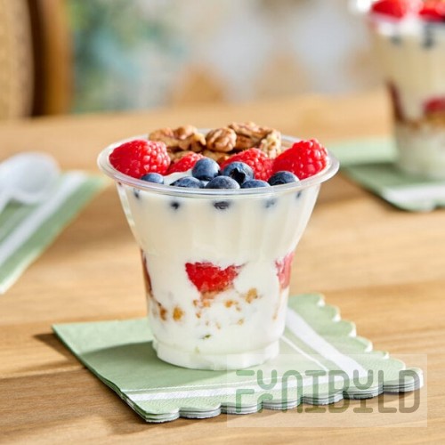 Choice 9 oz. Clear PET Plastic Parfait / Dessert Cup - 1,000/Case