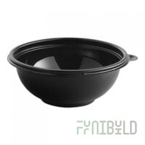 Fineline 5012-BK 12 oz. Black PETE Plastic Salad Bowl - 200/Case