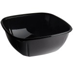 Fineline 15160L-BK Super Bowl Plus 160 oz. Black Square PET Plastic Bowl - 50/Case Fineline 15160L-BK Super Bowl Plus 160 oz. Black Square PET Plastic Bowl - 50/Case