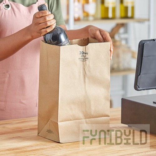 Duro Husky Dubl Life 20 lb. Shorty Heavy-Duty Brown Paper Bag - 400/Bundle