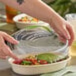 World Centric GreenLight Compliant PLA Plastic Compostable Vented Lid for 32 oz. Fiber Burrito Bowls - 300/Case