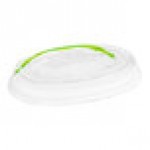 World Centric GreenLight Compliant PLA Plastic Compostable Vented Lid for 32 oz. Fiber Burrito Bowls - 300/Case