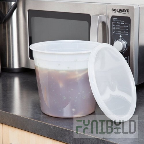 168 oz. Translucent Round Deli Container and Lid Combo Pack - 5/Pack
