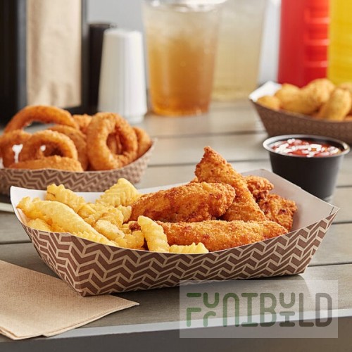 Carnival King #500 5 lb. Cornerstone Paper Food Tray - 250/Pack