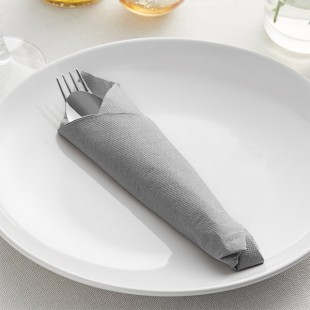 Hoffmaster FashnPoint® Linen-Feel Slate 1/4 Fold Dinner Napkin, 15 1/2 Hoffmaster FashnPoint® Linen-Feel Slate 1/4 Fold Dinner Napkin, 15 1/2