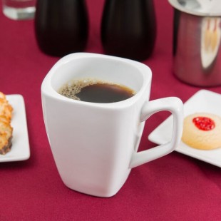 Libbey Slate 9 oz. Ultra Bright White Tall Porcelain Cup - Sample