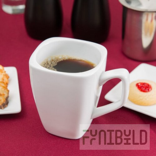 Libbey Slate 9 oz. Ultra Bright White Tall Porcelain Cup - Sample