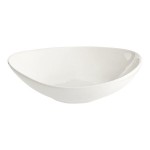 Acopa Nova 24 oz. Cream White Asymmetric Stoneware Bowl - Sample Acopa Nova 24 oz. Cream White Asymmetric Stoneware Bowl - Sample