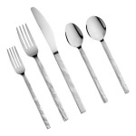 Acopa Architect 18/10 Stainless Steel Forged Extra Heavy Weight Flatware 5-Piece Set - Sample