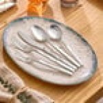 Acopa Architect 18/10 Stainless Steel Forged Extra Heavy Weight Flatware 5-Piece Set - Sample