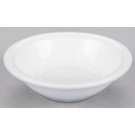 Acopa 3.5 oz. Bright White Rolled Edge Stoneware Fruit Bowl / Monkey Dish - 36/Case